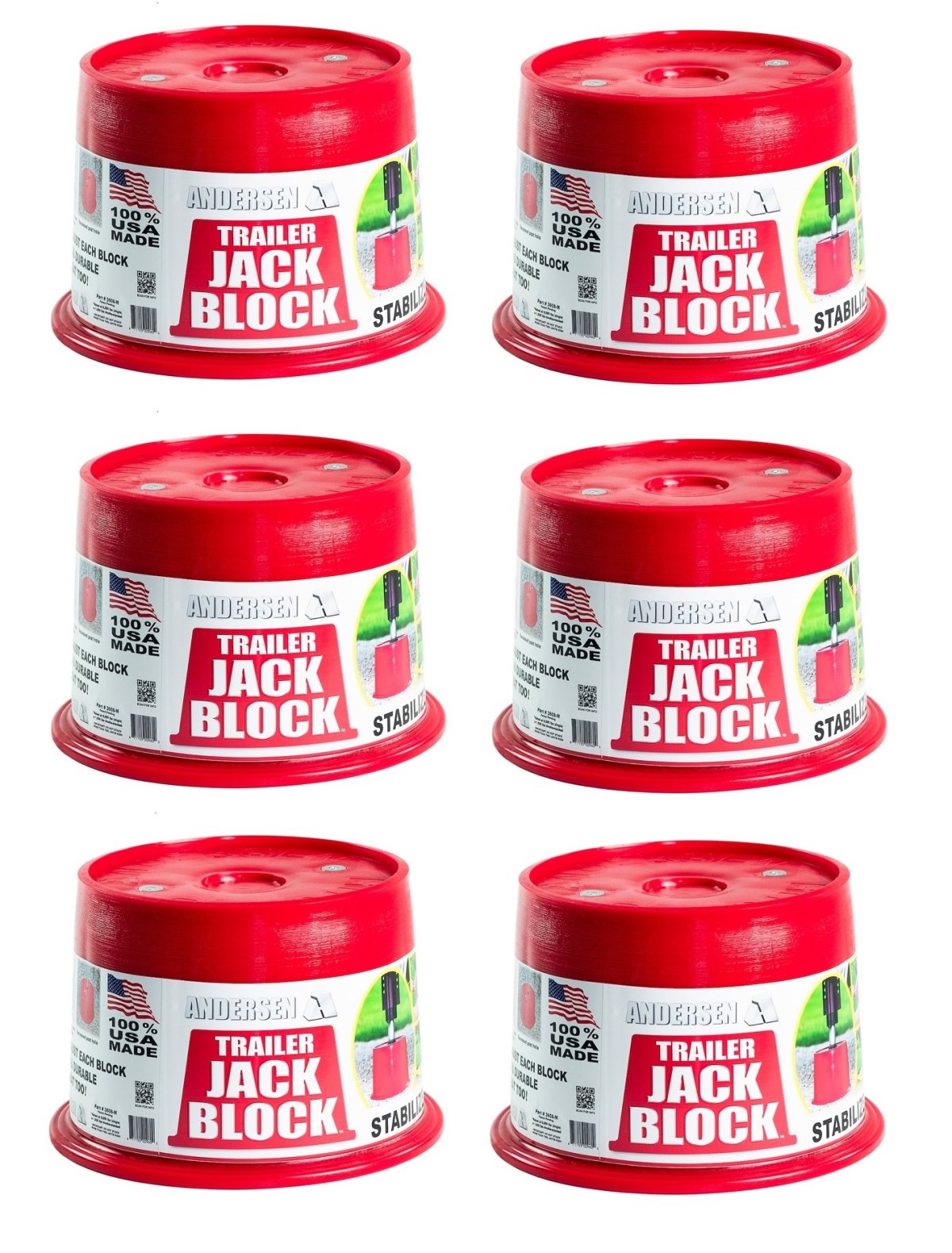 Andersen Hitch 36086PK Trailer Jack Block 6 Pack