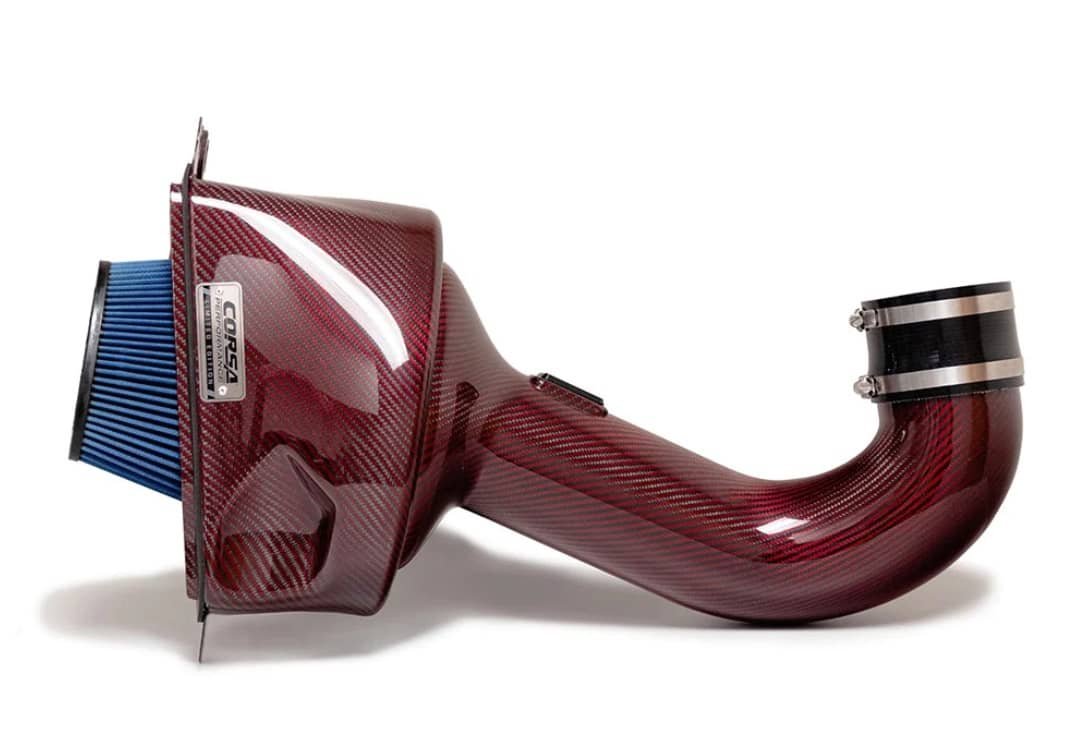 Corsa 44002R Red Carbon Fiber Air Intake with MaxFlow Oiled Filter For